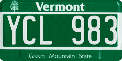VT license plate YCL983