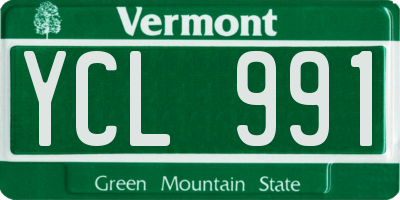 VT license plate YCL991