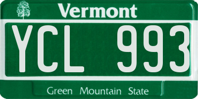 VT license plate YCL993