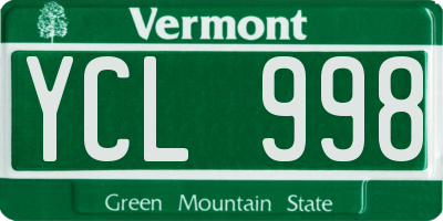 VT license plate YCL998