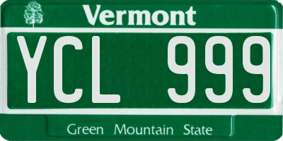 VT license plate YCL999