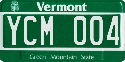 VT license plate YCM004