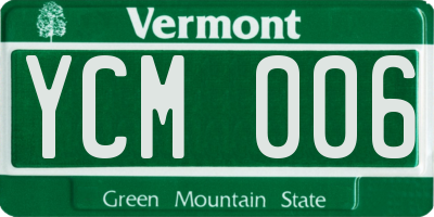 VT license plate YCM006