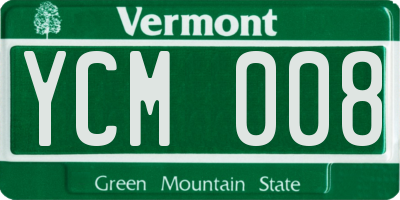 VT license plate YCM008