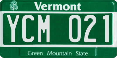 VT license plate YCM021