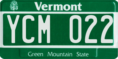 VT license plate YCM022