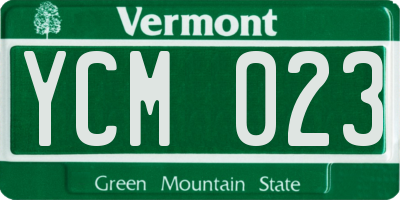 VT license plate YCM023
