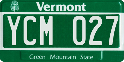 VT license plate YCM027