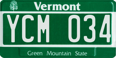VT license plate YCM034