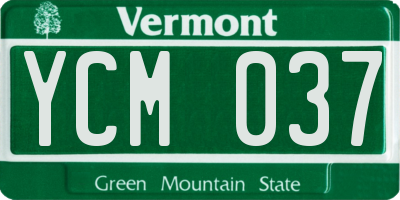 VT license plate YCM037