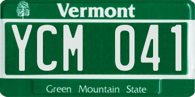 VT license plate YCM041
