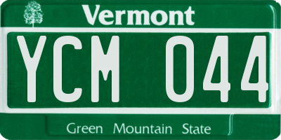 VT license plate YCM044