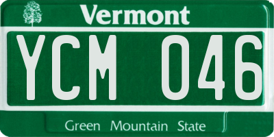 VT license plate YCM046
