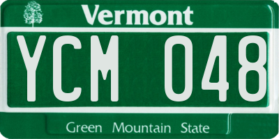 VT license plate YCM048