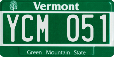 VT license plate YCM051
