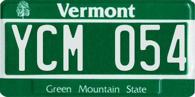 VT license plate YCM054