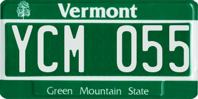 VT license plate YCM055
