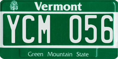VT license plate YCM056