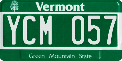 VT license plate YCM057