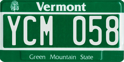 VT license plate YCM058