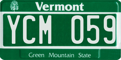 VT license plate YCM059