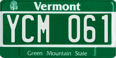 VT license plate YCM061