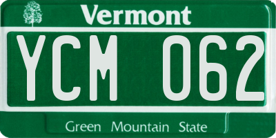 VT license plate YCM062