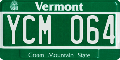 VT license plate YCM064