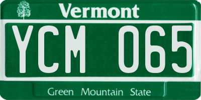 VT license plate YCM065