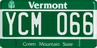 VT license plate YCM066