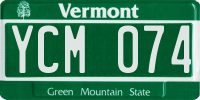 VT license plate YCM074