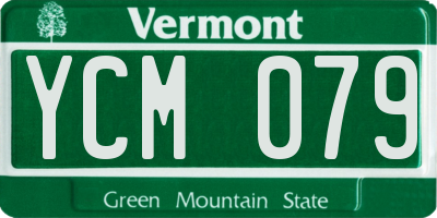 VT license plate YCM079