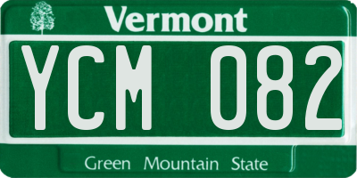 VT license plate YCM082