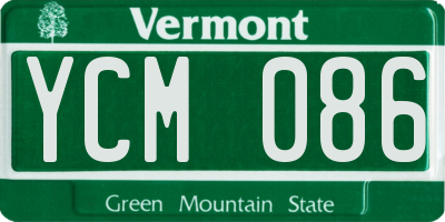 VT license plate YCM086