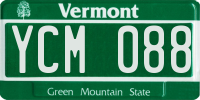 VT license plate YCM088