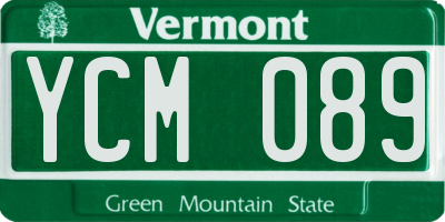 VT license plate YCM089