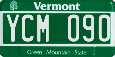 VT license plate YCM090