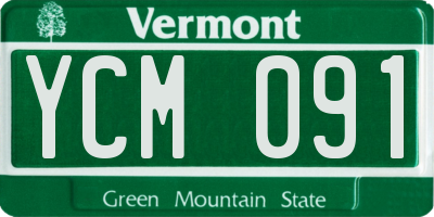 VT license plate YCM091