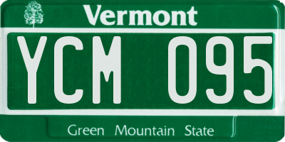 VT license plate YCM095