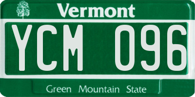 VT license plate YCM096