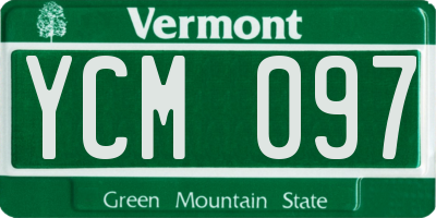 VT license plate YCM097