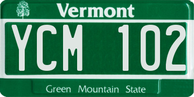 VT license plate YCM102