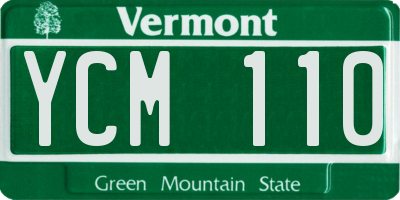 VT license plate YCM110