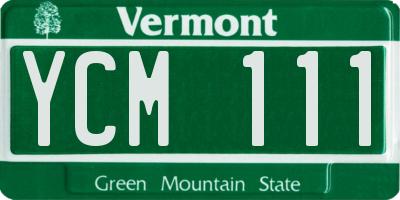 VT license plate YCM111