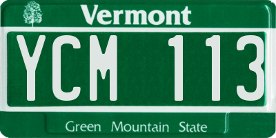 VT license plate YCM113