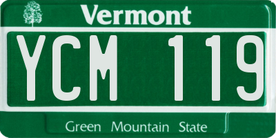 VT license plate YCM119