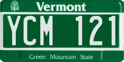 VT license plate YCM121