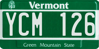 VT license plate YCM126