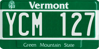 VT license plate YCM127