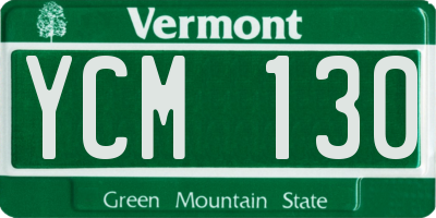 VT license plate YCM130